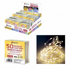 FILO 50 MICROLED A BATTERIA BIANCO (24pz)